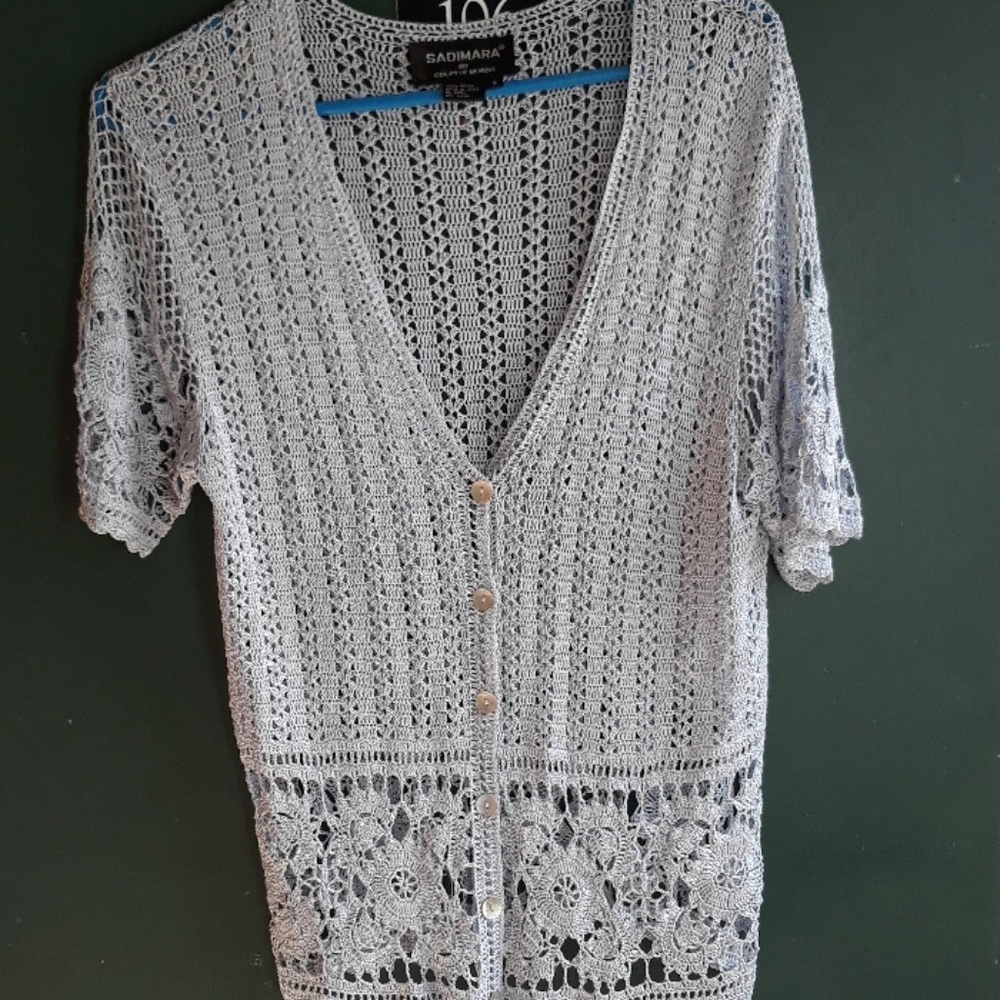 Crocheted coverlet by Colette Mordo 100% Rayon